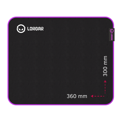  Lorgar Main 313, Gaming mouse pad, High-speed surface, Purple anti-slip rubber...  - 1