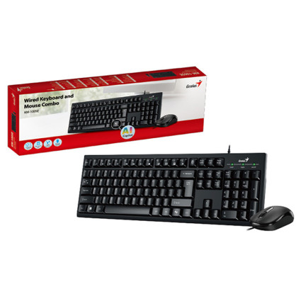 KM-100SE USB YU crna tastatura+ USB crni miš GENIUS - 1