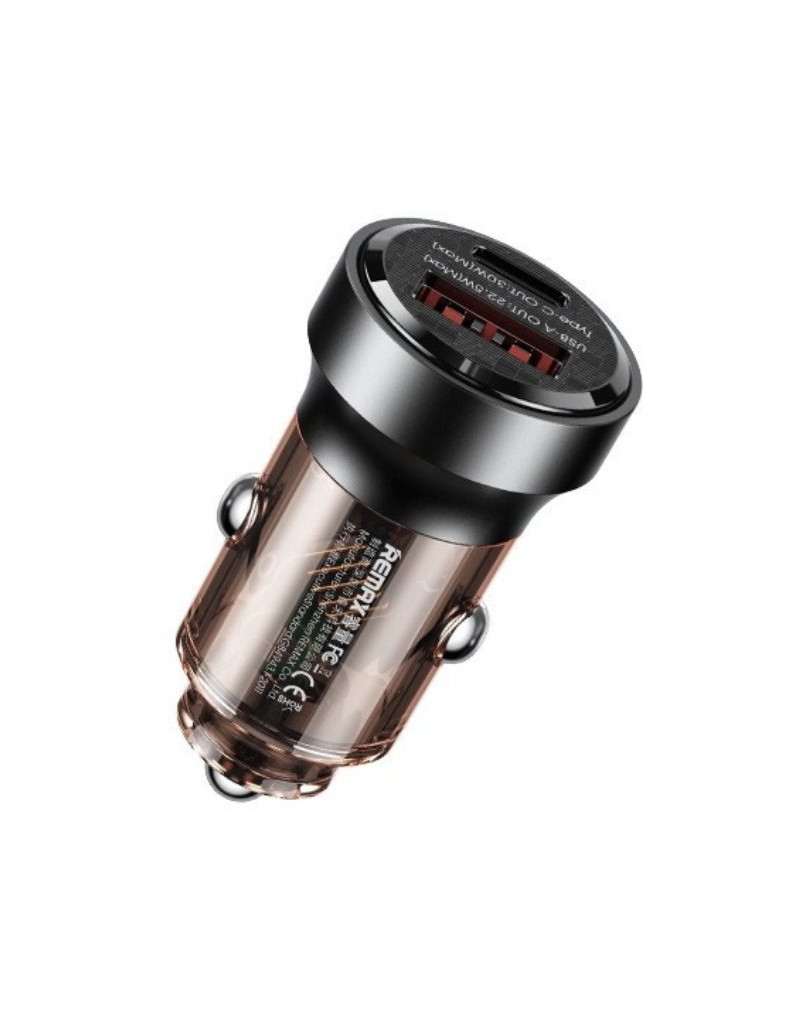 Auto punjač 1XUSB+1XTIP C QC 30W RCC338 crni REMAX - 1