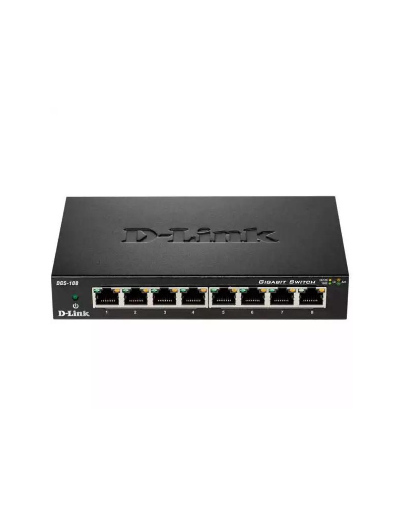 Svič 10/100/1000 8-port D-Link DGS-108  - 1