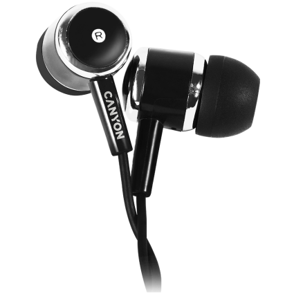 CANYON headphones EPM-01 Mic 1 2m Black  - 1