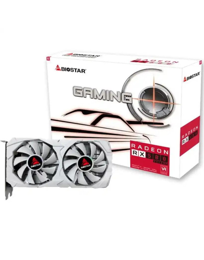 Graficka karta Biostar RX580 White Edition 8GB GDDR5 256 bit 2XDP/HDMI  - 1