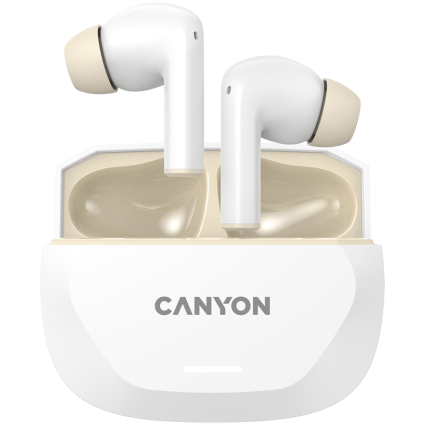 CANYON headset HEXAGON 7 TWS ANC+ENC Wireless Charge White Beige  - 1