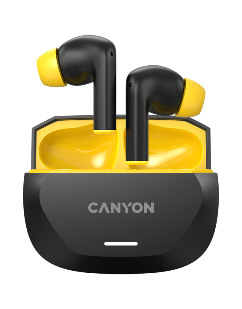 CANYON headset HEXAGON 7 TWS ANC+ENC Wireless Charge Black Yellow  - 1