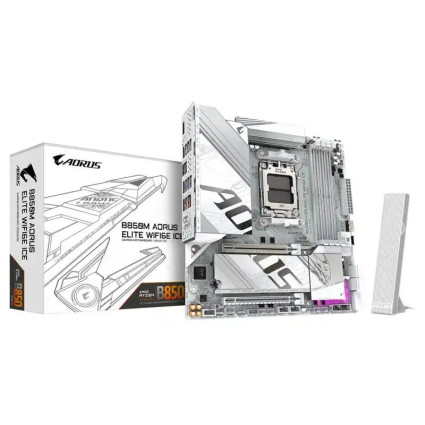 Matična ploča AM5 Gigabyte B850M Aorus Elite WIFI 6 Ice DDR5 DP/MI/M-2  - 1
