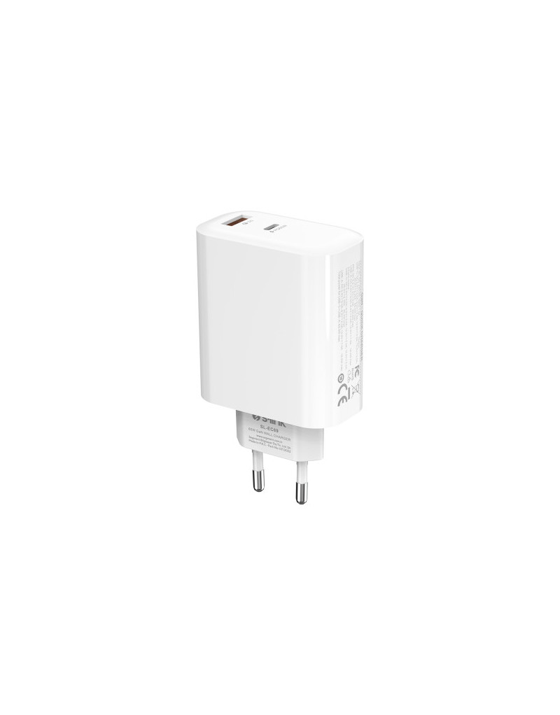 Strujni adapter S-link SL-EC69 65W PD 45W/QC 18W USB-C/USB-A Brzo punjenje  - 1