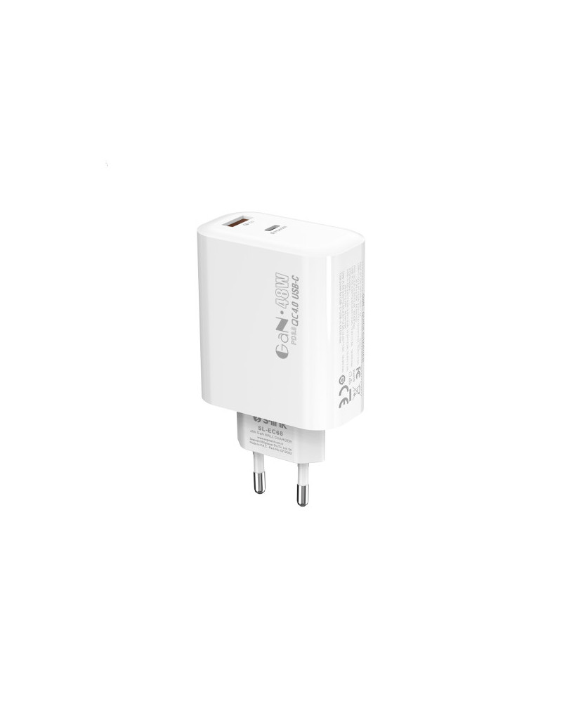 Strujni adapter S-link SL-EC68 45W PD30W/QC 18W USB-A/USB-C Brzo punjenje  - 1