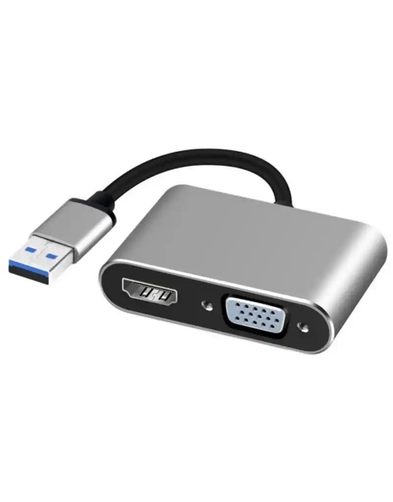 USB Adapter-konverter USB 3-0 - HDMI+VGA M/Ž Linkom  - 1