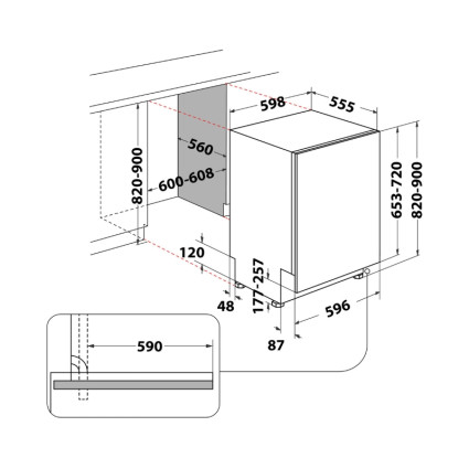 WI 7020 P ugradna mašina za pranje sudova WHIRLPOOL - 7