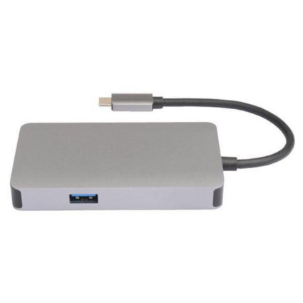 Adapter USB 3.1 tip C (M) - HDMI + VGA + 2xUSB 3.0 + RJ45 + tip C (F) beli E-GREEN - 4