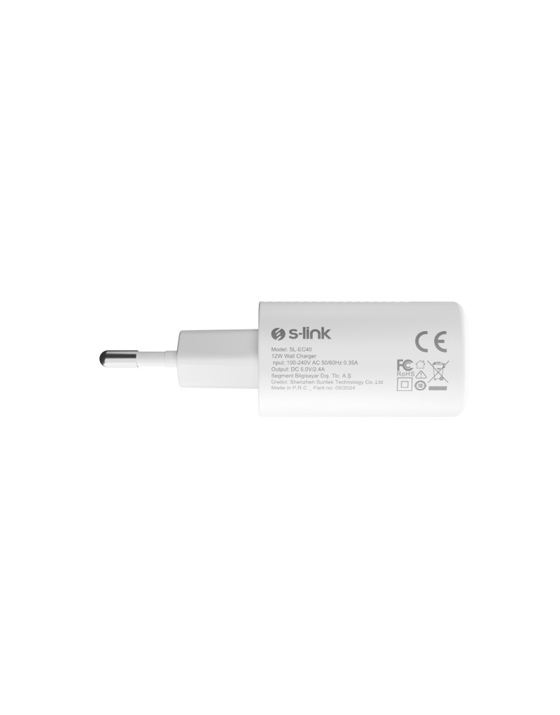 Struni adapter S-link SL-EC40 5V/12W 2400MA Beli - 1 Struni adapter S-link SL-EC40 5V/12W 2400MA Beli - 1