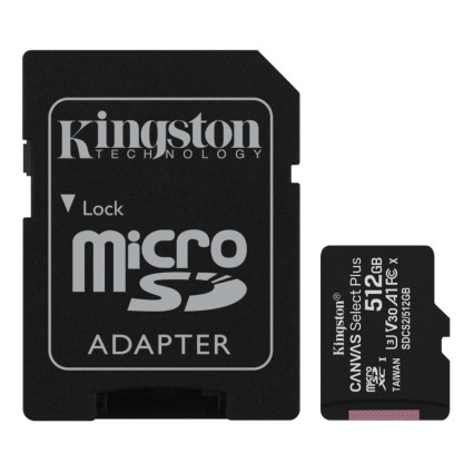 Memorijska kartica A1 MicroSDXC 512GB 100R class 10 SDCS2/512GB + adapter KINGSTON - 1