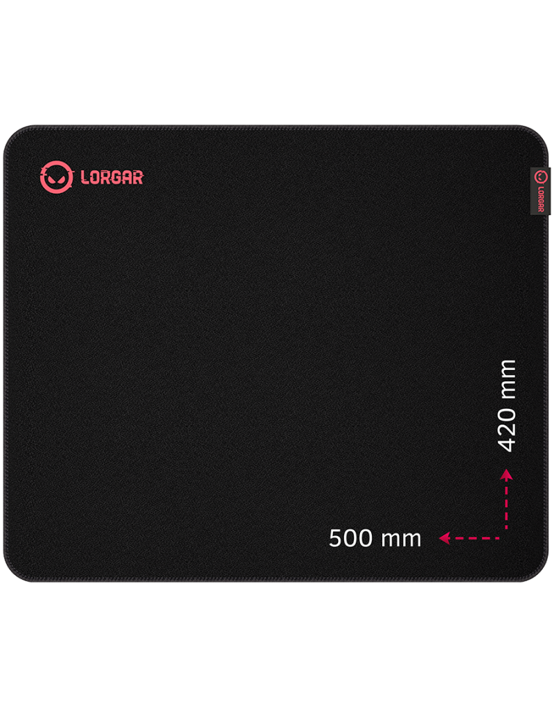  Lorgar Main 325, Gaming mouse pad, Precise control surface, Red anti-slip rubber...  - 1