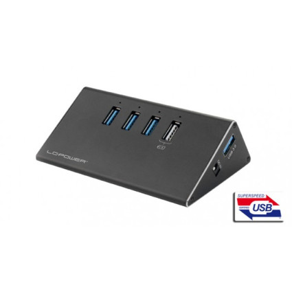 HUB LC Power LC-HUB-ALU-2B-4 USB3.0 Aluminium  - 1