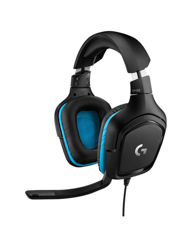 Slusalice sa mikrofonom Logitech G432 Black Blue 981-000770  - 1