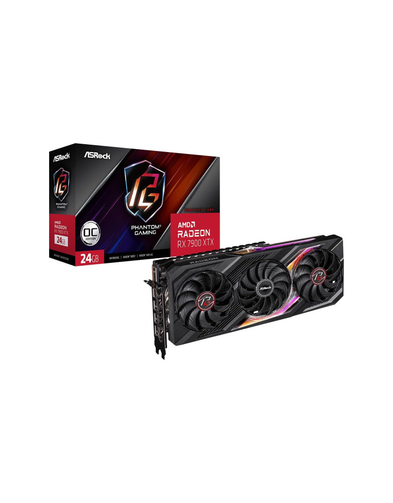 SVGA Asrock Radeon RX7900 XTX Phantom Gaming 24G OC 384bit, RX7900XTX PG 24GO  - 1