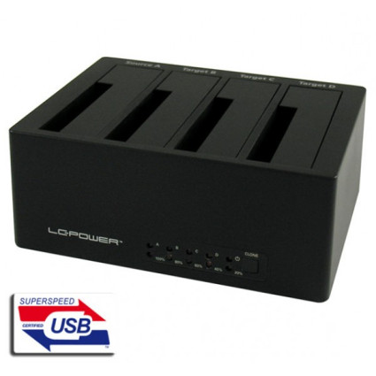 HDD D. Station 4-bay LC-DOCK-U3-4B 4xSSD/HDD, Black, USB 3.0/eSATA  - 1