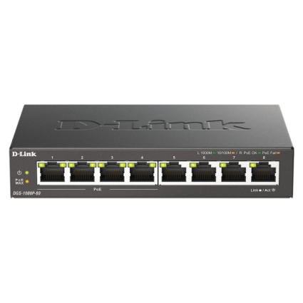 LAN Switch D-Link DGS-1008P/E 10/100/1000 8port -4Poe  - 1