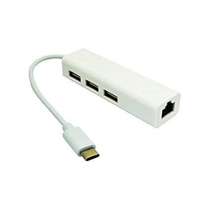 USB 3.1 tip C HUB (3 port USB 2.0 + 1port fast ethernet) E-GREEN - 1