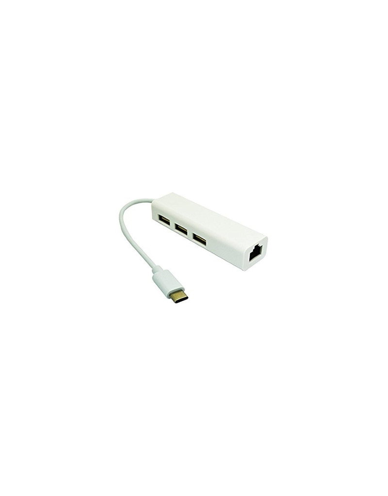 USB 3.1 tip C HUB (3 port USB 2.0 + 1port fast ethernet) E-GREEN - 1