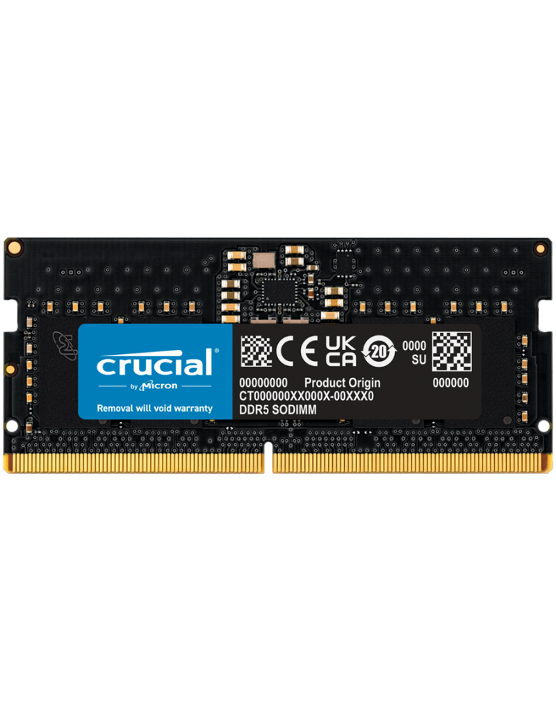 CRUCIAL 8GB DDR5-4800 SODIMM CL40 16Gbit - 1 CRUCIAL 8GB DDR5-4800 SODIMM CL40 16Gbit - 1