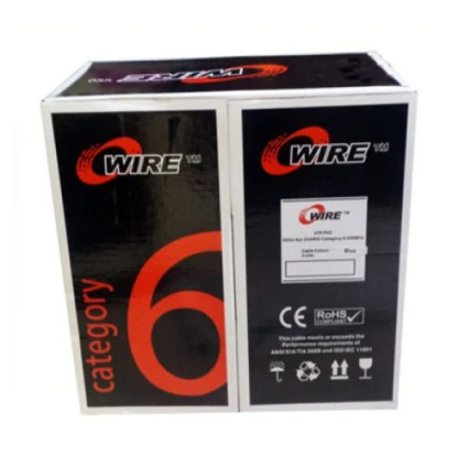 LAN UTP kabl OWIRE Cat6 Solid/CCA/0,56mm/Plavi/305m  - 1