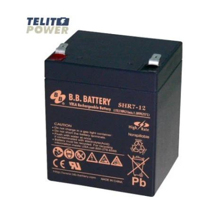 Baterija za UPS 12V 7Ah BC7-12 BB Battery terminal T2  - 1