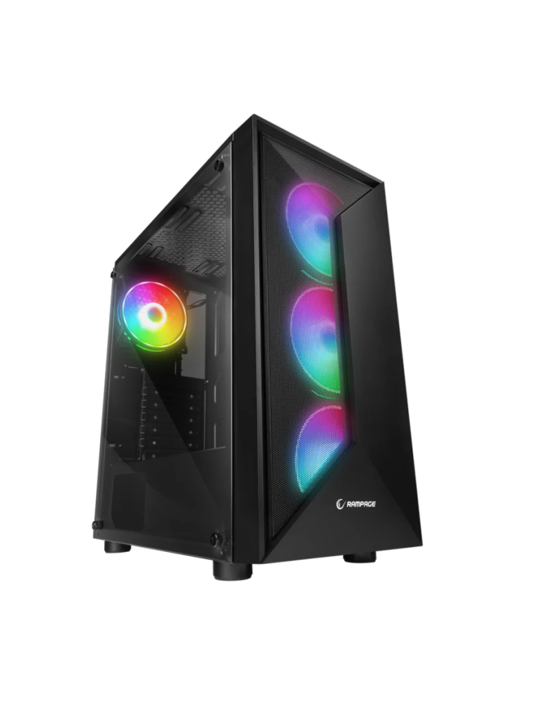 Kuciste Rampage TRIANGLE 4*12cm AutoRGB/Glass/Mid-Tower  - 1