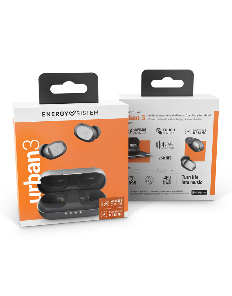 Urban 3 Graphite True Wireless bežične slušalice sive (M45182) ENERGY SISTEM - 1
