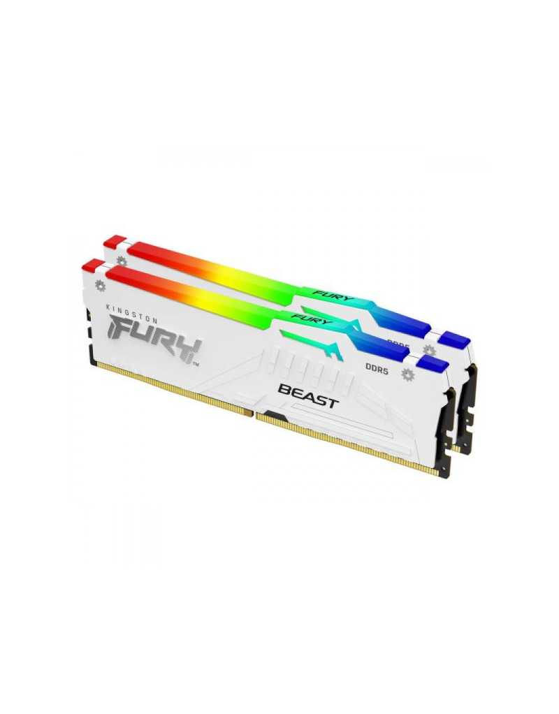 RAM DIMM DDR5 32GB (2x16GB) 5200MHz KF552C36BWEAK2-32 Kingston White RGB EXPO  - 1