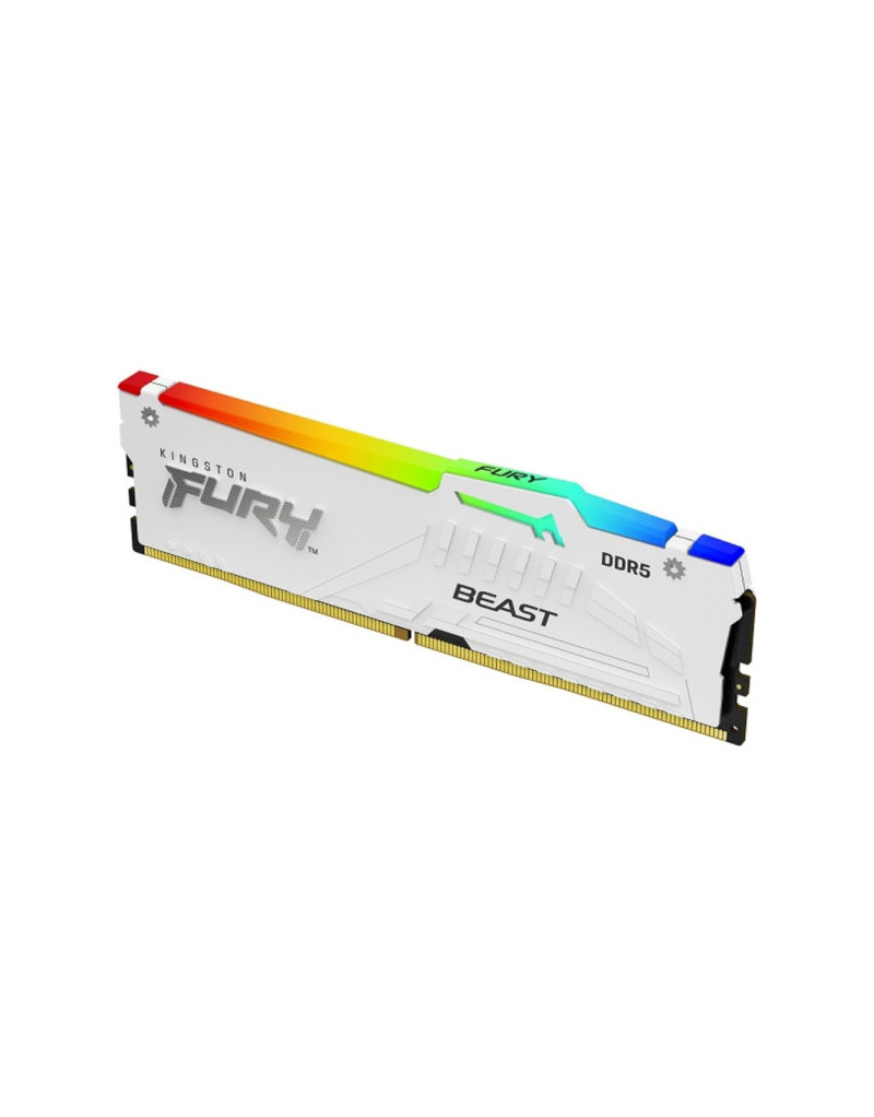 RAM DIMM DDR5 KINGSTON 32GB 5200MHz Fury Beast RGB White Expo KF552C36BWEA-32 - 1 RAM DIMM DDR5 KINGSTON 32GB 5200MHz Fury Beast RGB White Expo KF552C36BWEA-32 - 1