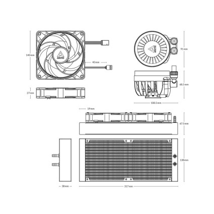 Liquid Freezer III 280 A-RGB Black vodeno hlađenje (ACFRE00143A) ARCTIC - 1