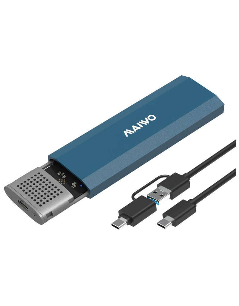 Externo Kućište USB-C 3.1 na M.2 NVMe/SATA aluminium, K1690 MAIWO - 1 Externo Kućište USB-C 3.1 na M.2 NVMe/SATA aluminium, K1690 MAIWO - 1