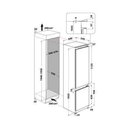 ART 9811 SF2 ugradni kombinovani frižider WHIRLPOOL - 1