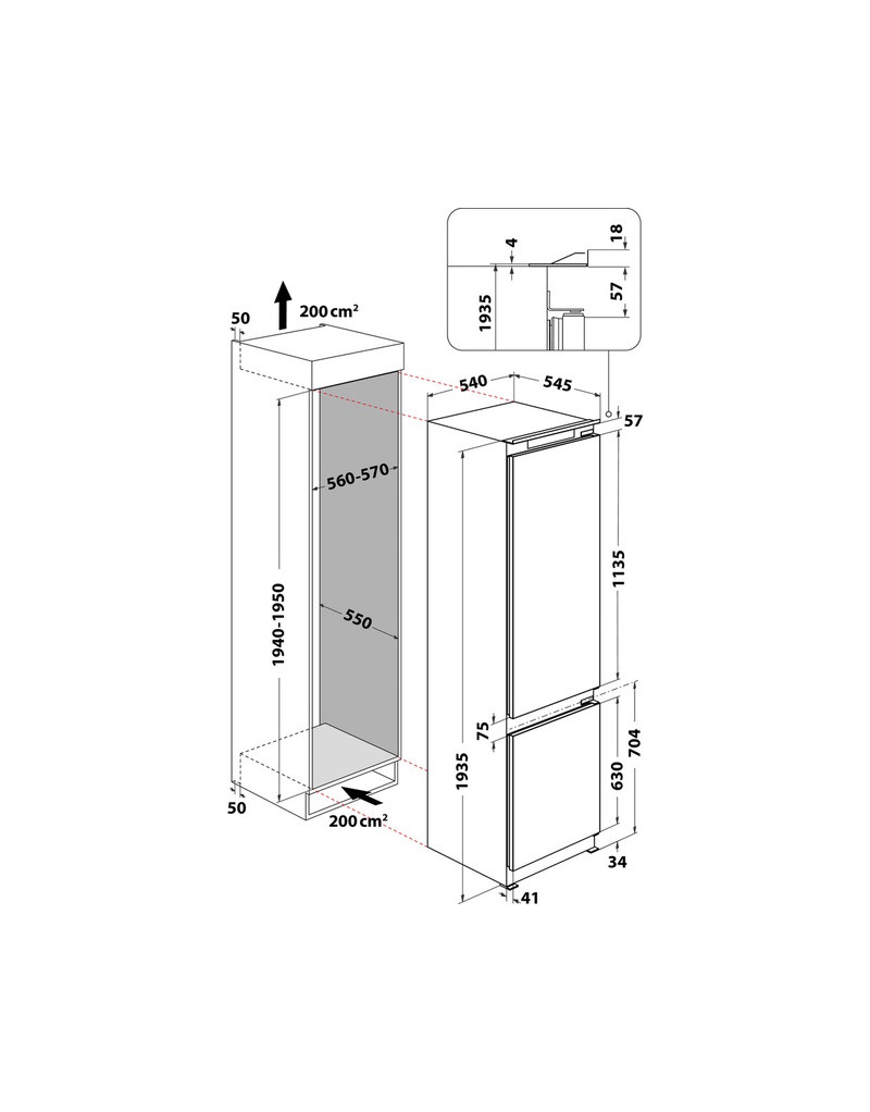 ART 9811 SF2 ugradni kombinovani frižider WHIRLPOOL - 1