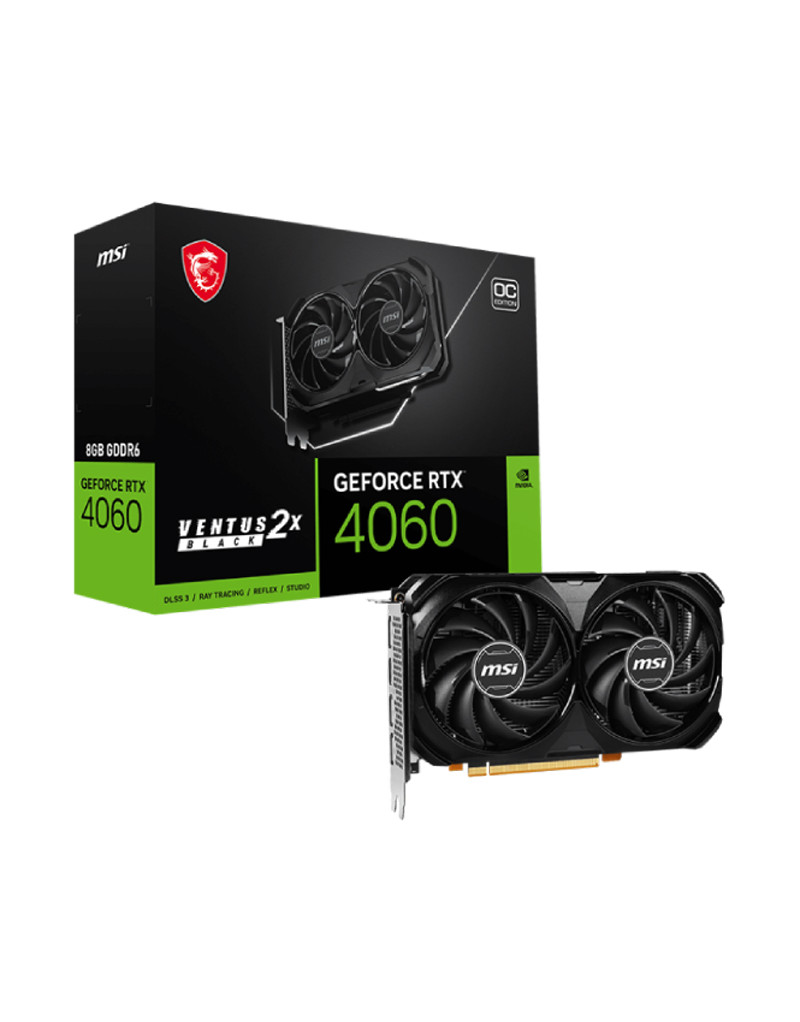 nVidia GeForce RTX 4060 8GB 128bit RTX 4060 VENTUS 2X BLACK 8G OC grafička karta MSI - 1