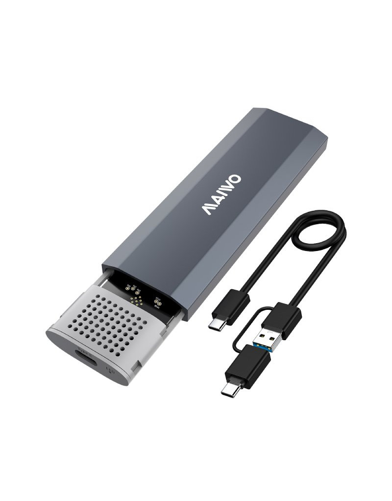 USB 3.2 Tip-C Kućište za M.2 PCIe NVMe SSD, aluminium, bez alata, K1689P MAIWO - 1 USB 3.2 Tip-C Kućište za M.2 PCIe NVMe SSD, aluminium, bez alata, K1689P MAIWO - 1