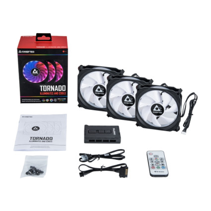 Set Ventilatora Tornado RGB CF-3012-RGB 120 x 120 x 25mm (3 komada) CHIEFTEC - 1