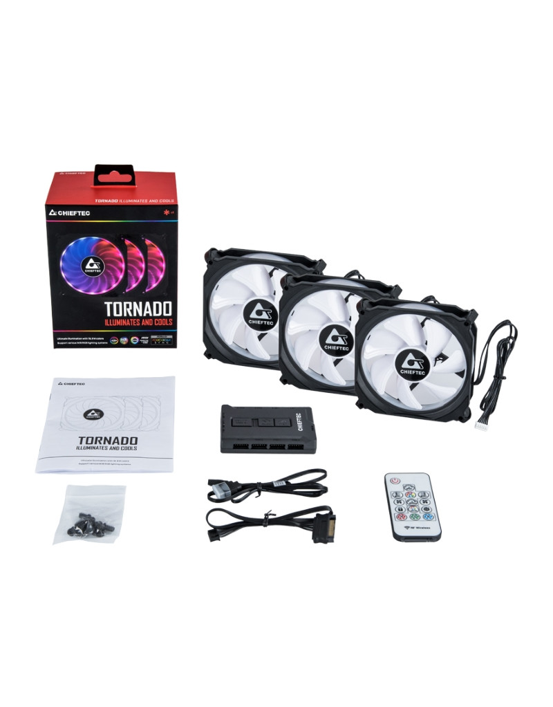 Set Ventilatora Tornado RGB CF-3012-RGB 120 x 120 x 25mm (3 komada) CHIEFTEC - 1 Set Ventilatora Tornado RGB CF-3012-RGB 120 x 120 x 25mm (3 komada) CHIEFTEC - 1