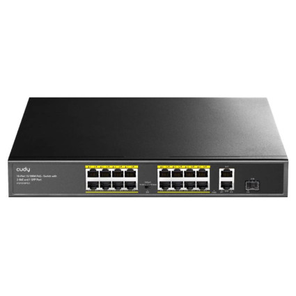 FS1018PS1 16-Port 10/100M PoE+ Switch with 1 Combo SFP Port CUDY - 1