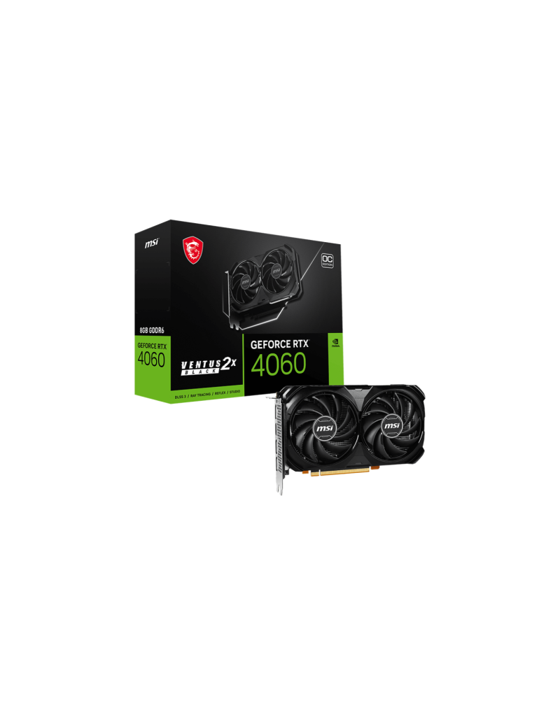 SVGA MSI Geforce RTX 4060 Ventus 2X Black 8GB OC, V516-004R - 1 SVGA MSI Geforce RTX 4060 Ventus 2X Black 8GB OC, V516-004R - 1