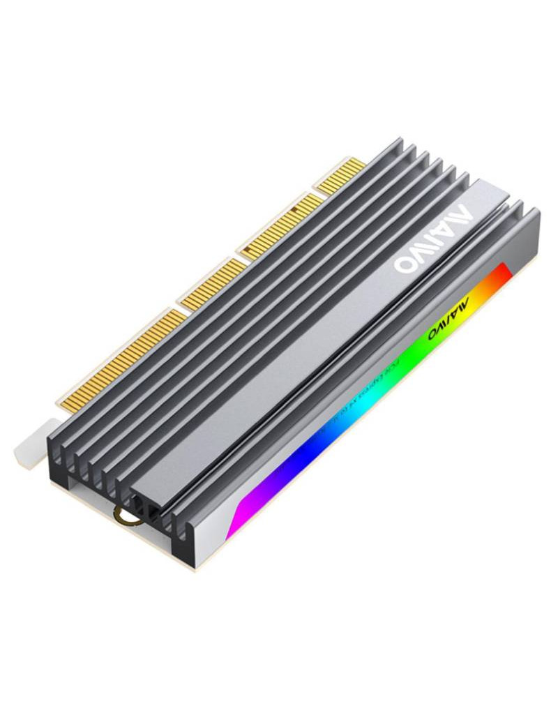 Adapter M.2 NVMe na PCI-Express RGB Alu heatsink, KT058 MAIWO - 1 Adapter M.2 NVMe na PCI-Express RGB Alu heatsink, KT058 MAIWO - 1