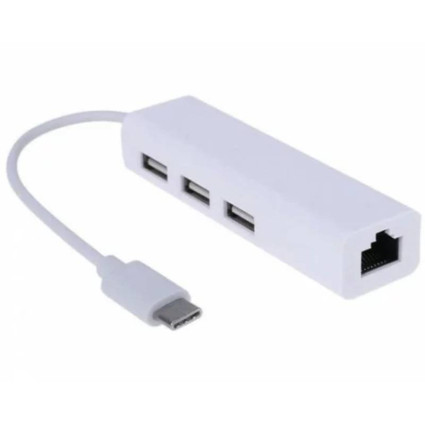 USB 3.1 TIP C na 3x HUB + RJ45 FAST ASIA - 1