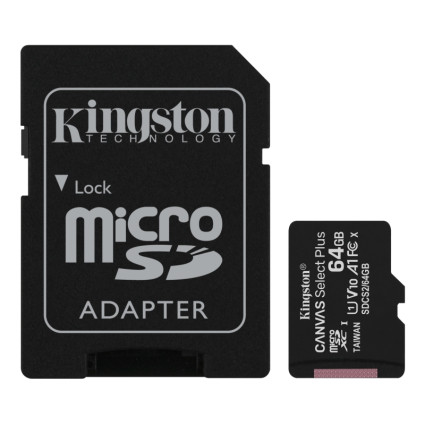 Memorijska kartica A1 MicroSDXC 64GB 100R class 10 SDCS2/64GB + adapter KINGSTON - 1