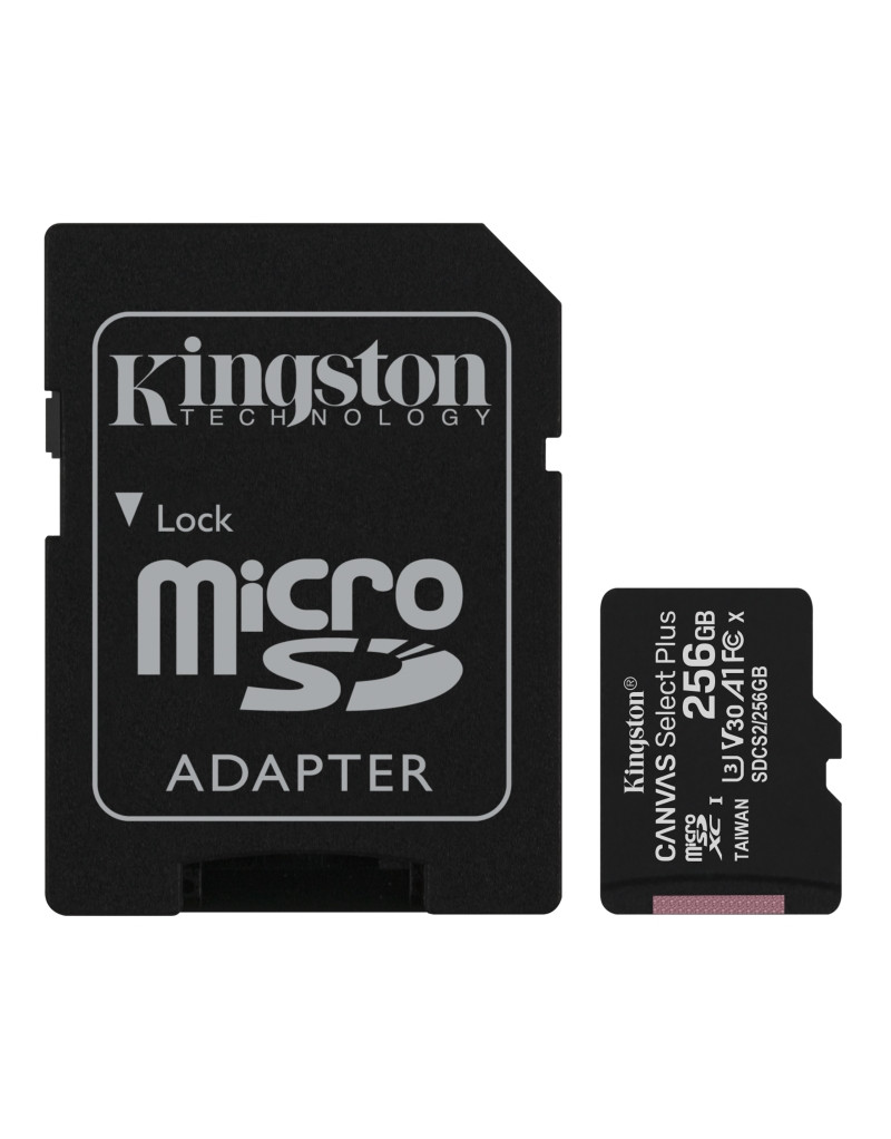 Memorijska kartica A1 MicroSDXC 256GB 100R class 10 SDCS2/256GB + adapter KINGSTON - 1