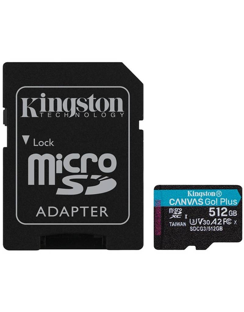 Memorijska kartica U3 V30 microSDXC 512GB Canvas Go Plus 170R A2 + adapter SDCG3/512GB KINGSTON - 1