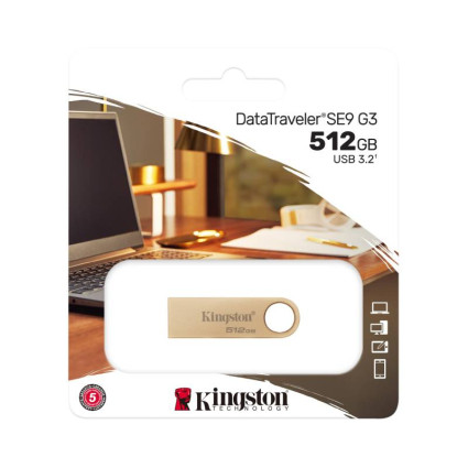 512GB DataTraveler SE9 G3 USB 3.0 flash DTSE9G3/512GB champagne KINGSTON - 1