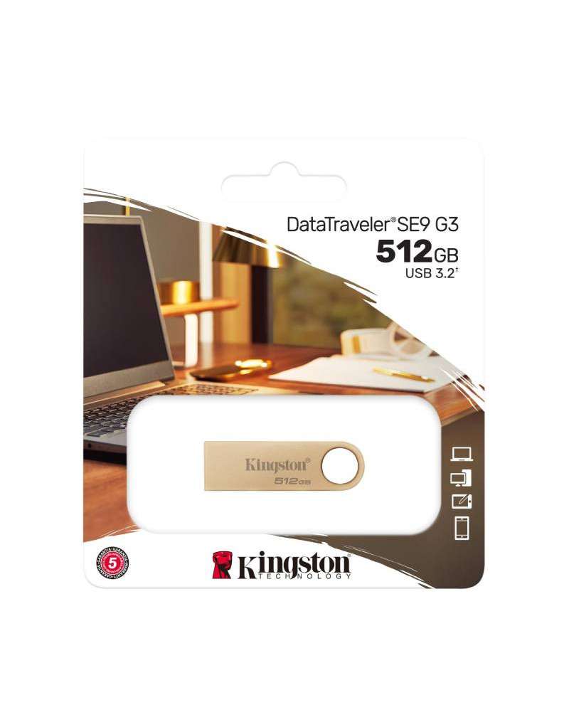 512GB DataTraveler SE9 G3 USB 3.0 flash DTSE9G3/512GB champagne KINGSTON - 1