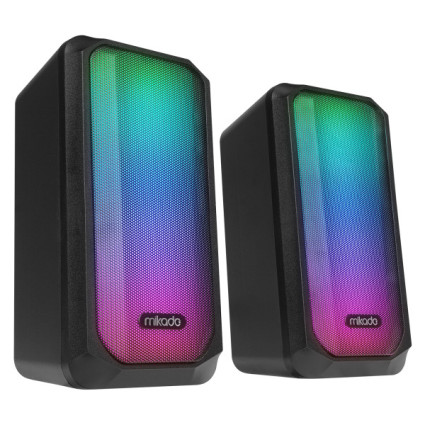 Zvučnici 2.0 Mikado MD-356 5Wx2 RGN LED USB  - 1