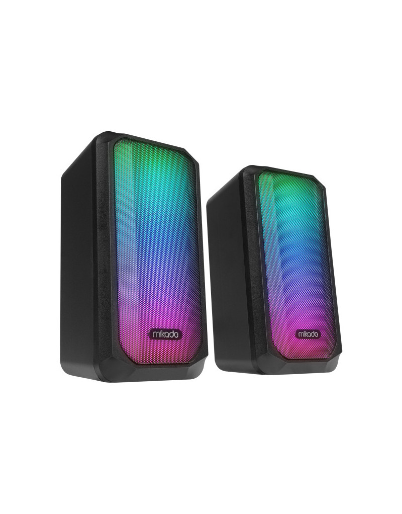 Zvučnici 2.0 Mikado MD-356 5Wx2 RGN LED USB  - 1